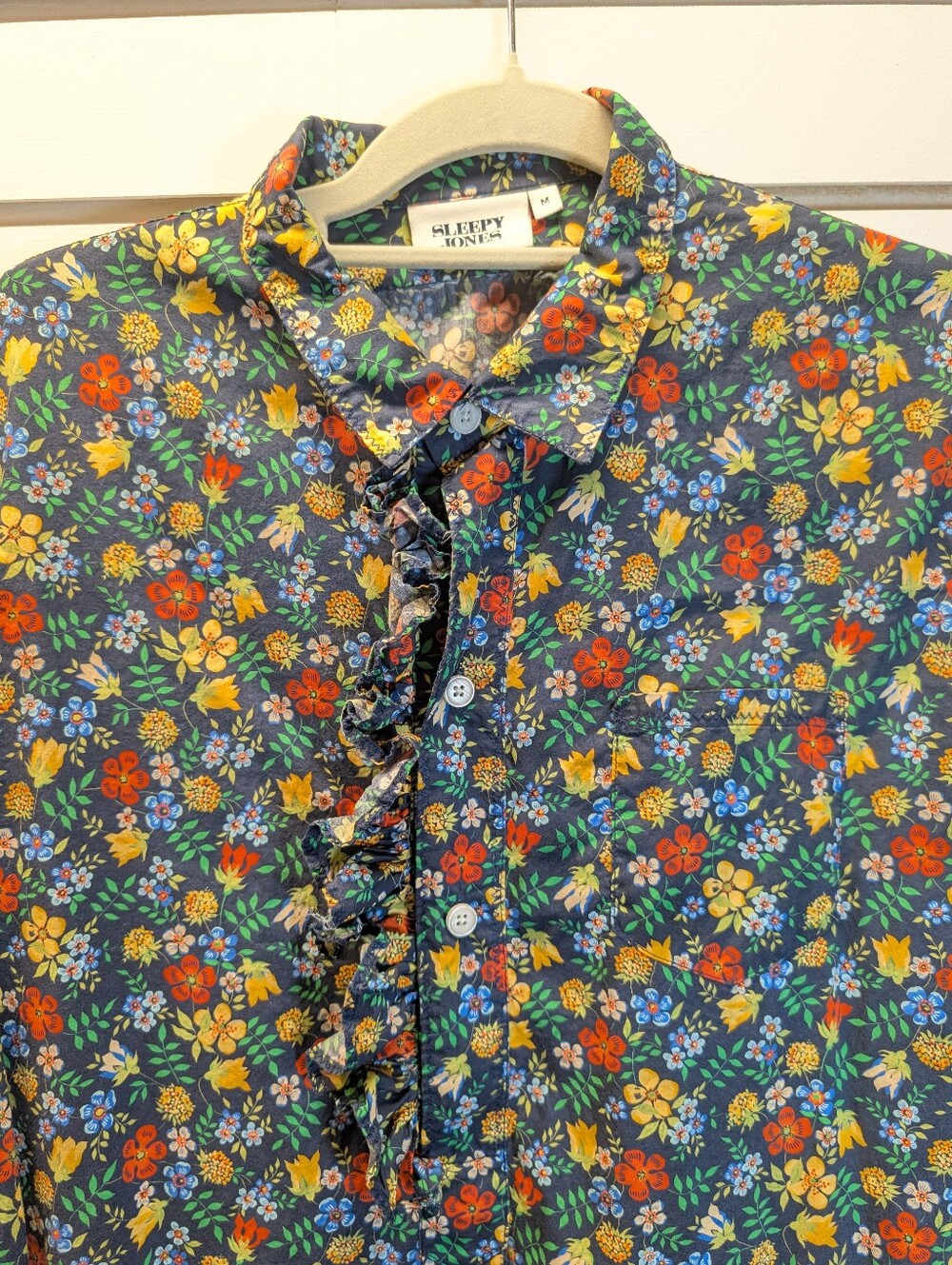 Sleepy Jones Cornett Gown in Liberty Fabric Edenham Floral Navy Size M EUC - Picture 4 of 12